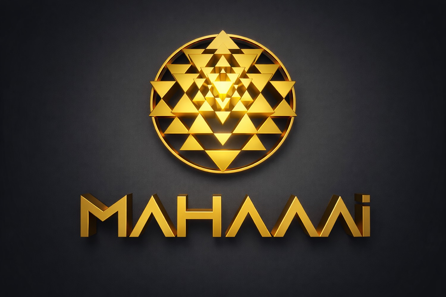 MahaaAi golden Sri Chakra emblem